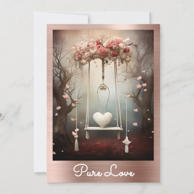 *~* AP51 Romantiska svänghjärter Valentine Serene Inbjudningar (Framsida)