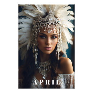 *~ AP53 APRIL Boho BIRTHDAY DIAMONDS Woman Fototryck