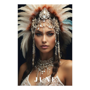 *~ AP53 JUNE Boho BIRTHDAY PEARLS Woman Fototryck