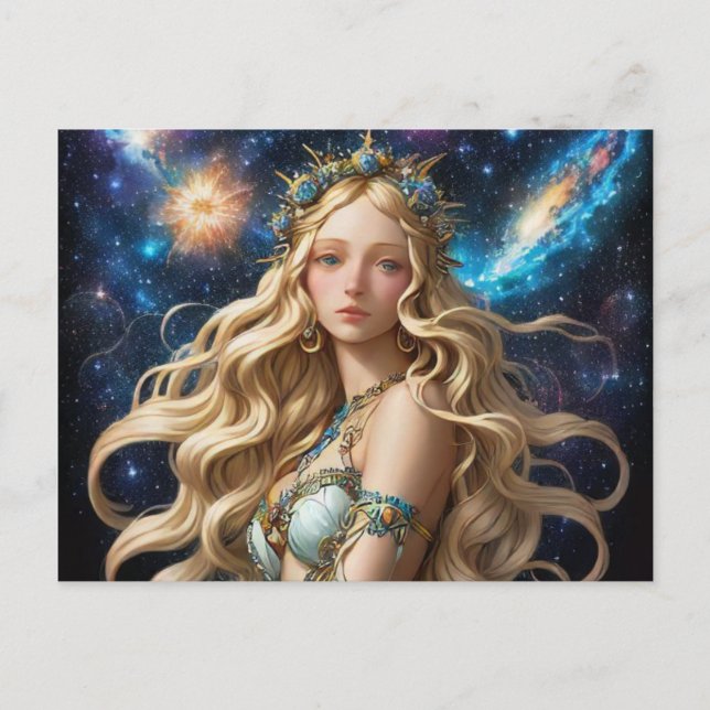 *~* AP58 Cosmic Women Fantasy CELESTIAL Helg Vykort (Framsida)