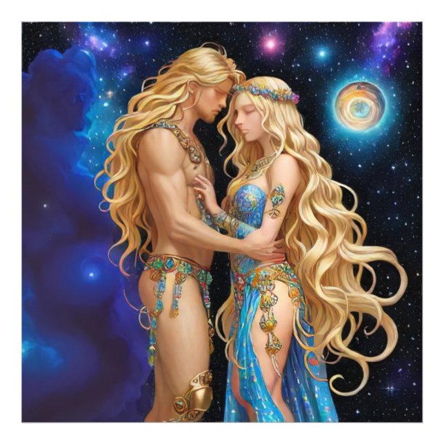 *~* AP58 Cosmic Women Fantasy Romantic Galaxy Fototryck (Framsidan)