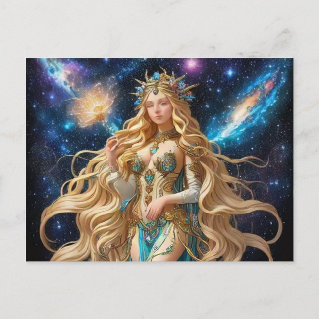 *~* AP58 Galactic Women Fantasy Photo EnUtvidgning Helg Vykort (Framsida)
