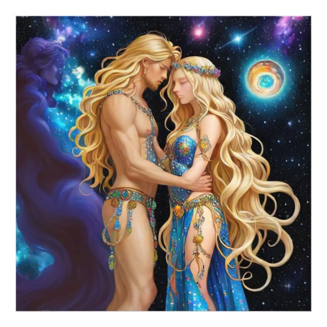 *~* AP58 Galactic Women Man Fantasy Fototryck (Framsidan)
