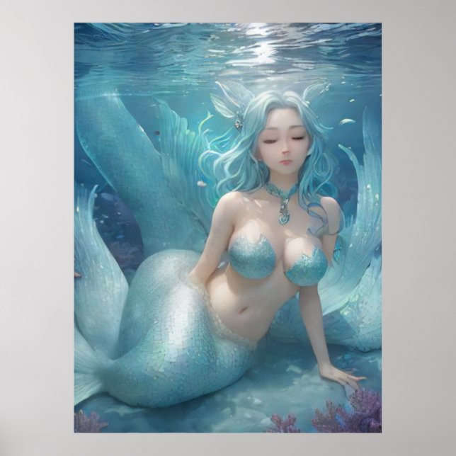 *~* AP60 8 Vatten Goddes Fantasy Sea Sjöjungfru Poster (Framsidan)