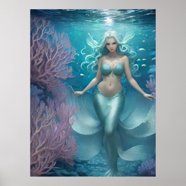*~* AP60 Vatten Goddes Fantasy Sea Sjöjungfru 2 Poster (Framsidan)
