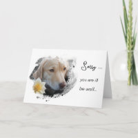*~* AP61 Blomma Sjuk Tillfriskna Guld Hund