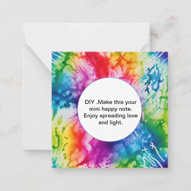 *~ AP62 BLANK DIY Tie Dye Inspire Note Card Anteckningskort (Framsida)