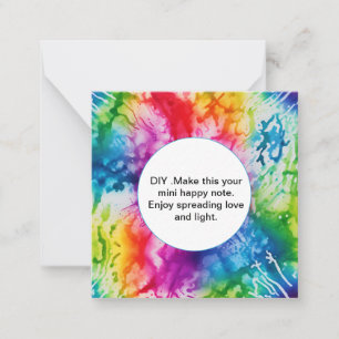 *~ AP62 BLANK DIY Tie Dye Inspire Note Card Anteckningskort