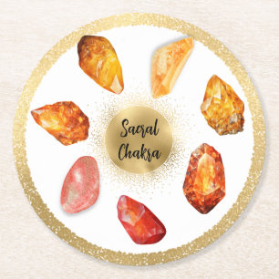 *~* AP64 Emoto Vatten Sacral Chakra Papper Underlä Underlägg Papper Rund