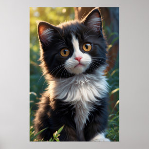 *~* AP68 2:3 Katt Kattdjur Kitten Kattunge Black S Poster
