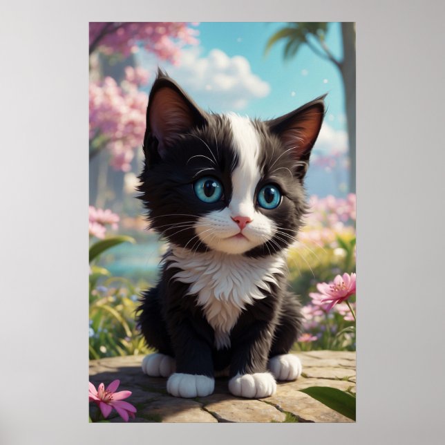 *~* AP68 2:3 Katt Kattdjur Kitten Kattunge Tropica Poster (Framsidan)