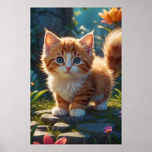 *~* AP68 2:3 Kitten Organge Tabby Cute Sweet Poster (Framsidan)