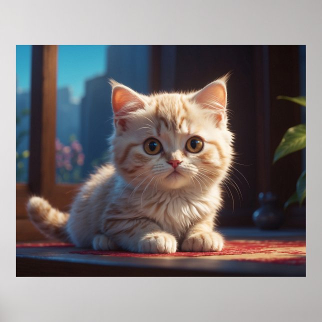 *~* AP68 5:4 Katt Kattdjur Kattunge Kitten Fluffy  Poster (Framsidan)