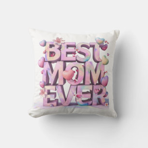 *~ AP72 Mor Day BEST MAMMA Hearts-Blommigten #2 Kudde