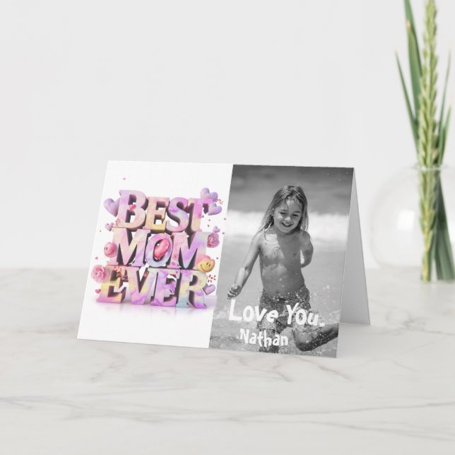 *~* AP72 Photo Emoji Whimsical Mors dag Card Tack Kort (Framsida)