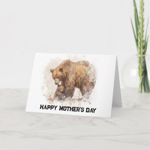*~* AP72 Photo MAMMA BEAR Mors dag-kort Tack Kort