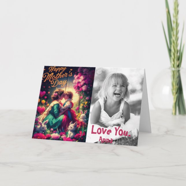 *~* AP72 Photo Mors dag Folded Greeting Card Tack Kort (Framsida)