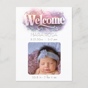 *~* AP79 Baby Nyfödd Födelse Annonsering FOTO Meddelande Vykort