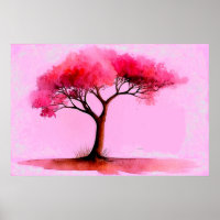 *~* AP81 Modern konstnärlig eterisk Rosa Träd