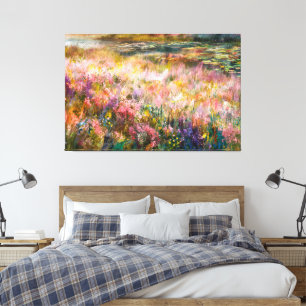 *~* AP84 Etheral Painting Flowers Pond Lily Dynors Canvastryck