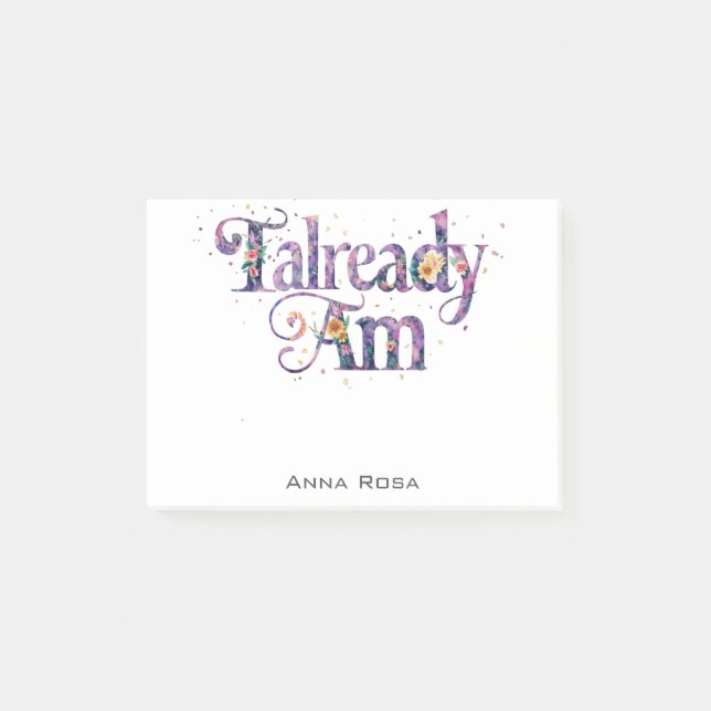 *~* AP85 2-Blommigtars Gratitude Manifest READY AM Post-it Block (Framsida)