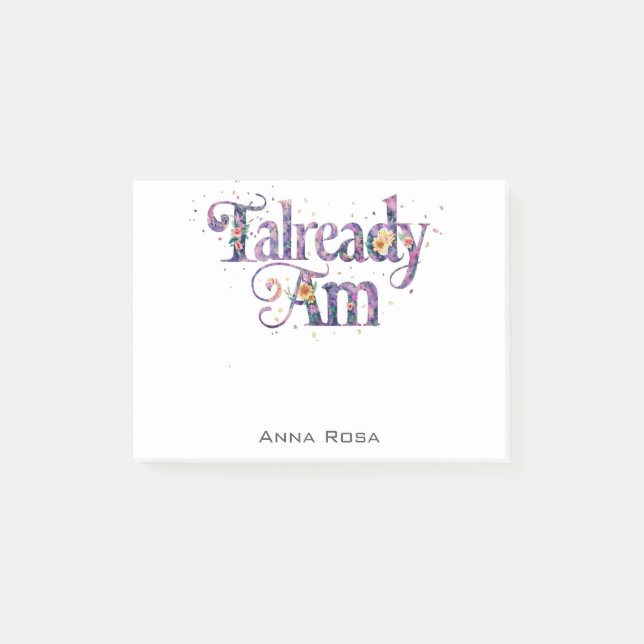 *~* AP85 2-Blommigtars Gratitude Manifest READY AM Post-it Block (Framsida)