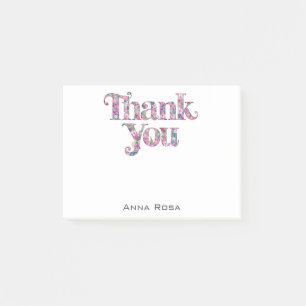 *~* AP85 Blommigt Gratitude Manifest Tack 1 Post-it Block