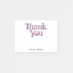 *~* AP85 Blommigt Gratitude Manifest-Tack Post-it Block