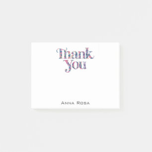*~* AP85 Blommigt + Tack Gratitude Manifest Post-it Block