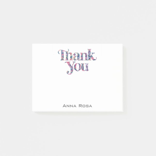 *~* AP85 Blommigt + Tack Gratitude Manifest Post-it Block (Framsida)