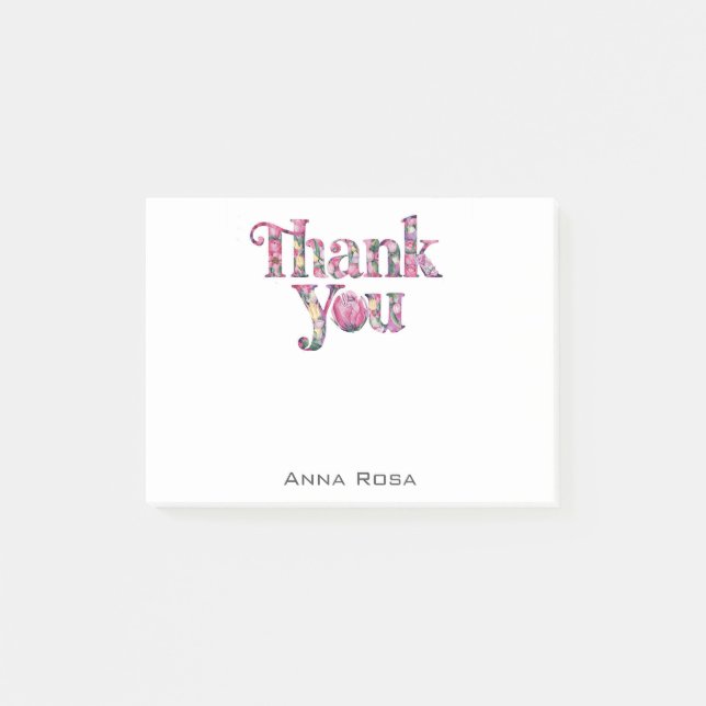 *~* AP85-Blommigt - Tack Gratitude Manifest Post-it Block (Framsida)