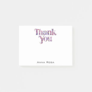 *~* AP85-Blommigt * Tack Gratitude Manifest Post-it Block