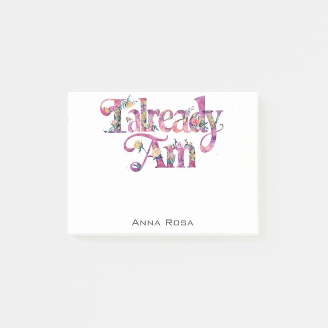 *~* AP85 Blommigts Gratitude Manifest READY AM Post-it Block (Framsida)