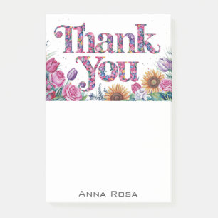 *~* AP85 Gratitude Manifestation Flowers Tulips Post-it Block