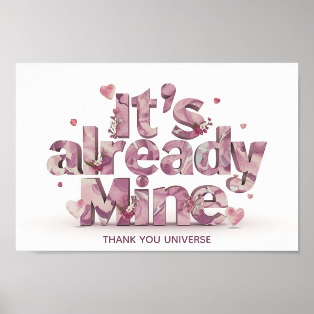 *~* AP85 Hearts Manifestation Law of Attraktion Poster (Framsidan)