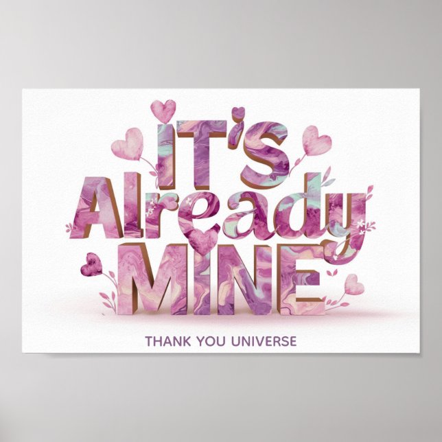 *~* Ap85 Law of Attraktion Cute Manifesting Poster (Framsidan)