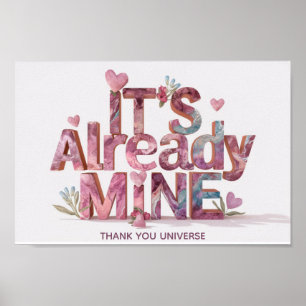 *~* AP85 Law of Attraktion Manifestation Hearts Poster