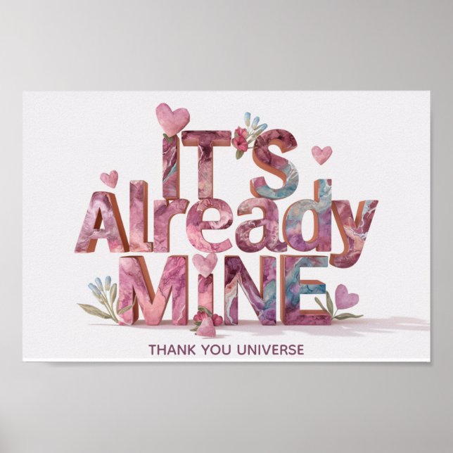 *~* AP85 Law of Attraktion Manifestation Hearts Poster (Framsidan)