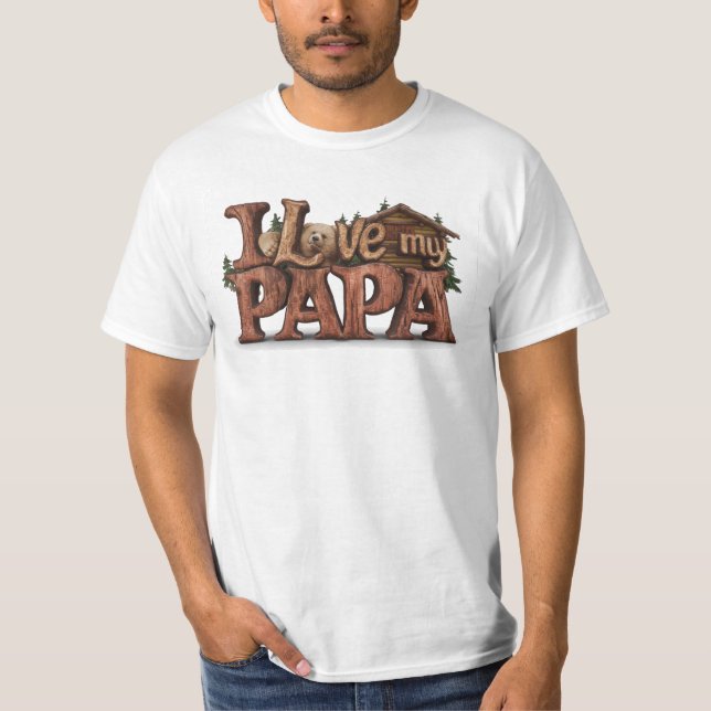 *~* AP86 I KÄRLEK MY PAPPA Fars dag Rustic T Shirt (Framsida)