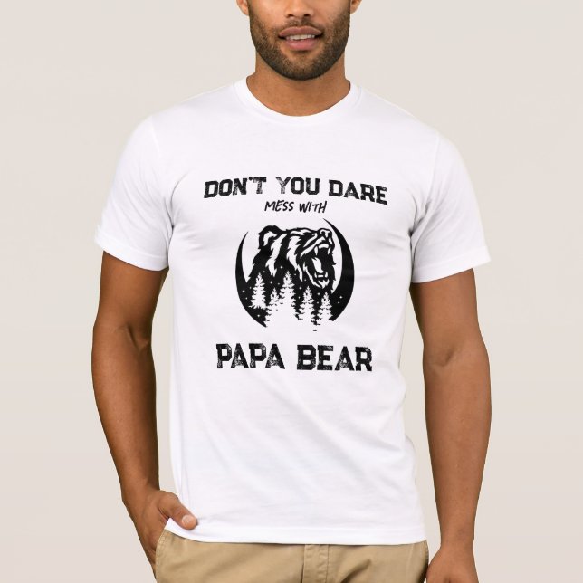 *~* AP86 Roaring PAPPA BEAR Måne Gräs Fars dag T Shirt (Framsida)