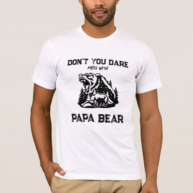 *~* AP86 Roaring PAPPA BEAR Stars Fars dag T Shirt (Framsida)