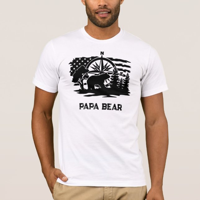 *~* AP86 USA PAPPA Bear Patriotic Fars dag T Shirt (Framsida)