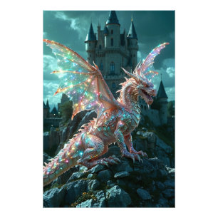 *~* AP88 Castle Fantasy Dragon Wall Artwork 16 Fototryck