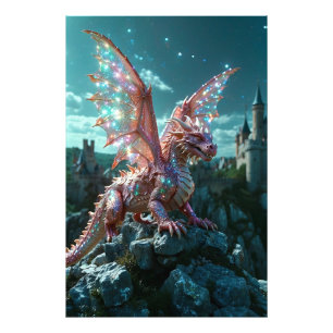 *~* AP88 Castle Fantasy Dragon Wall Artwork 17 Fototryck