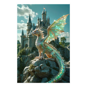 *~* AP88 Castles Fantasy Dragon Wall Art 24 Fototryck