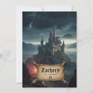 *~* AP88 Castles Medieval Fantasy Birthday Inbjudningar