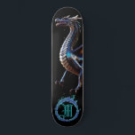 *~* AP88 Elemental Metallic Fierce Teal Dragon Mini Skateboard Bräda 18,5 Cm<br><div class="desc">(Sök efter liknande objekt i kod AP88 ) Överför enkelt till andra Zazzle-produkter. Elemental Inslag DRAGON with RING of BRRE / FLAMES / FLAME och INITIAL MONOGRAM for your name - Behålla eller redigera eller ta bort texten. Den här Trending skateboard-skateboard China stil anpassningsbar pro Inslag Dragon-konstruktionen är definitivt coola...</div>