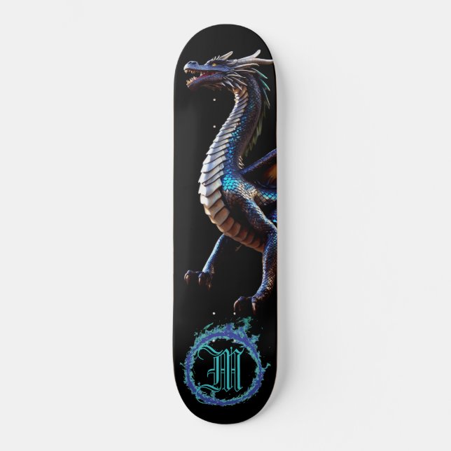 *~* AP88 Elemental Metallic Fierce Teal Dragon Mini Skateboard Bräda 18,5 Cm (Framsida)