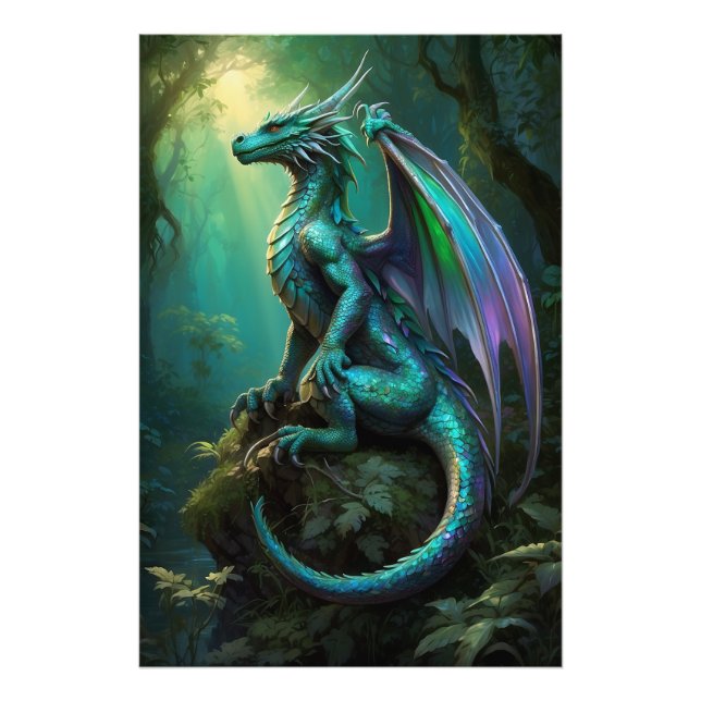 *~* AP88 Enchanting Fantasy Dragon Wall Art 10 Fototryck (Framsidan)