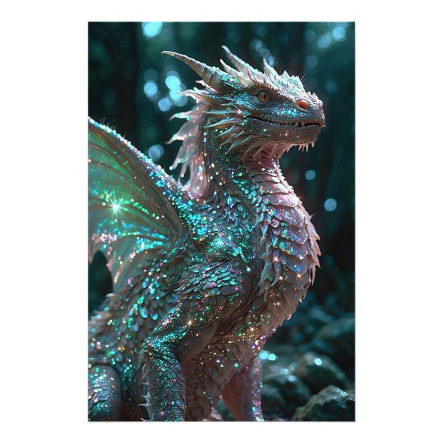 *~* AP88 Etheral Fantasy Dragon Wall Artwork 3 Fototryck (Framsidan)